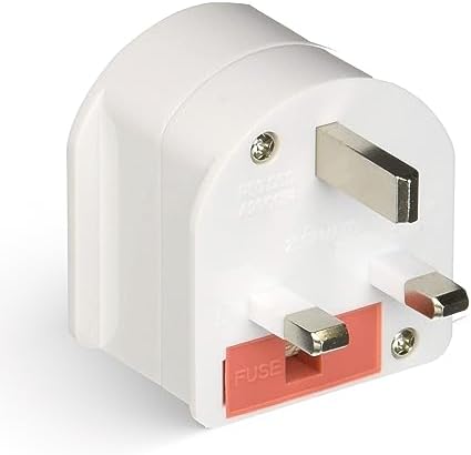 Ceptics GP-SA-UK South Africa to UK Grounded Plug Adapter (250V - Max 13A), White by Ceptics