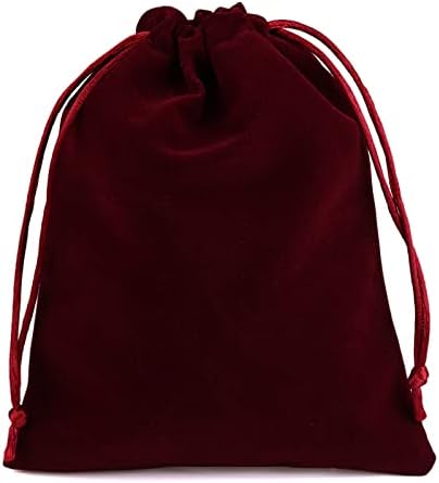Aestivate 8 Pack Large Velvet Drawstring Pouch, Velvet Bag 8×10 Inch Storage Bag Cosmetics Pouches Dust Bag 8 Pieces(Dark Red) - Image 5