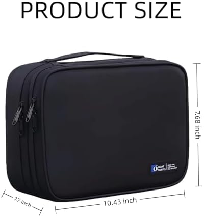 Electronics Organizer Travel Case,Cord Organizer Travel, Double-Layer Cable Organizer Bag, Tech Pouch Accessories Carry Storage For Phone, Cables, Airpods, USB, Sd Card,Essentials (Black) - Image 7