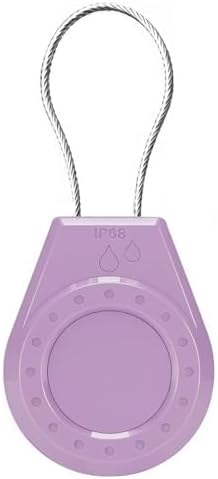 Air Tagholder Keychain Case with Steel Wire Cable & Hex Lock, Waterproof Anti-Lost Shockproof Cover Compatible with Apple Air Tag for Luggage, Backpack, Keys (Purple) by Honshoop