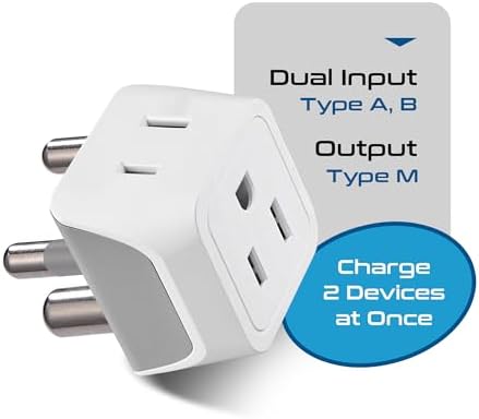 Ceptics South Africa, Namibia Travel Adapter Plug with Dual Usa Input - Type M - Ultra Compact - Safe Grounded Perfect for Cell Phones, Laptops, Camera Chargers and More 3 Pack (CT-10L) - Image 3