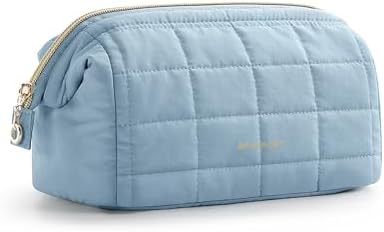 BAGSMART Makeup Bag Travel Toiletry Bag, Wide-open Zipper Pouch, Sky Blue by BAGSMART