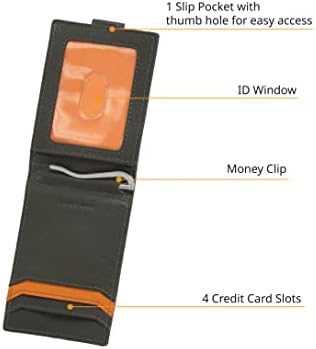 Timberland Men's Slim Leather Minimalist Front Pocket Credit Card Holder Wallet,Brown (Cloudy Money Clip), One Size - Image 3