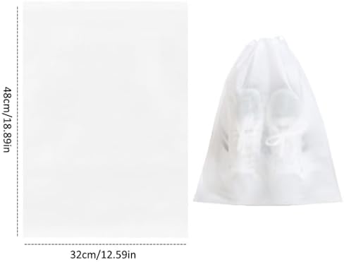 50 Pack Transparent Shoe Bags Travel Shoe Bags Non-woven Fabric Disposable Drawstring Dust Covers Shoes Storage Organizers Pouch for Sneaker Cross Trainer Tote Handbags Purses Running Shoes - Image 2