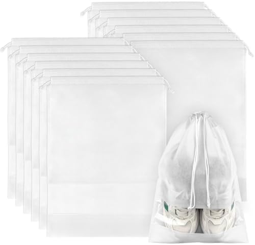 12 Pack Shoe Bags for Travel, Large Travel Shoe Bag for Packing with Window by COIDEA
