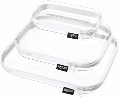 YQBRAO Clear Hard Shell Organizer Cases, Multi-Size (L, M & S), 3-Pack by Unknown