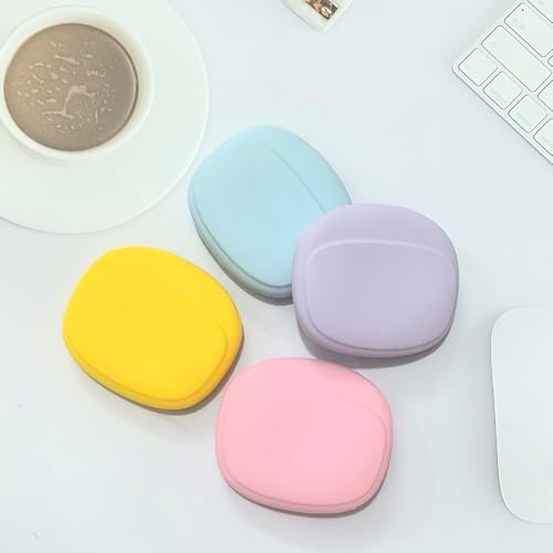 Silicone Headphone Organizer - Data Cable Storage Case - Mini Key Box - Portable Wired Headset Storage Bag (Purple-Yellow-Pink-Blue) - Image 6