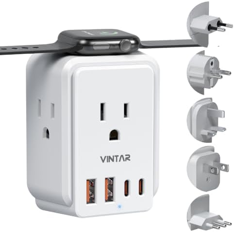 VINTAR European Travel Plug Adapter Kit for Apple Watch, Type A,C,G,E/F,L by VINTAR