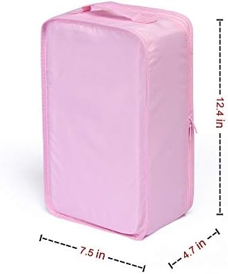JJ POWER Travel Shoe Bags, Foldable Waterproof Shoe Pouches Organizer-Double Layer (2 Pink Shoe Bags) - Image 3