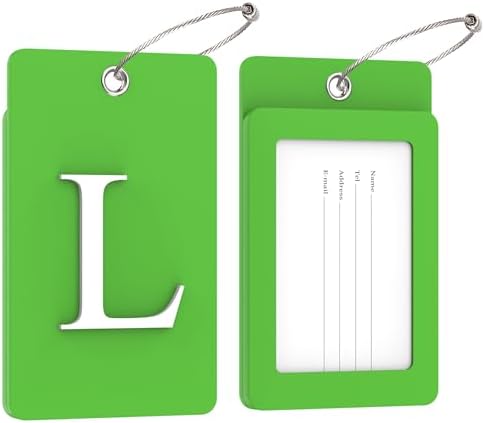 Gostwo 2 Pack Initial Luggage Tags for Suitcases Airplane Travel Essentials - Image 2