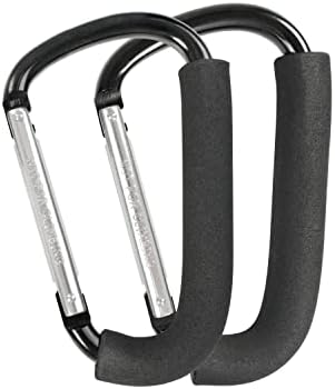 Stroller Hooks, 6.3" Large Stroller Clip, 2 Pack Stroller Hooks for Hanging Bags and Shopping, Stroller Accessories for Mommy, Large Carabiner by DF+DUALFERV
