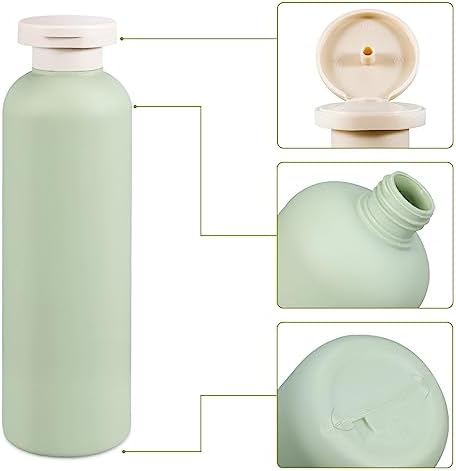 13.5 oz Plastic Travel Shampoo Bottles, Refillable Flip Cap Squeeze Bottles for Toiletries, Large Leakage-proof Travel Shampoo and Conditioner Container (Blue and Green) - Image 3
