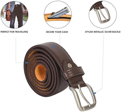 LB LEATHERBOSS Men's Brown Leather Money Belt Sizes 32 Through 56 - Image 5