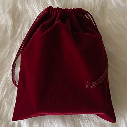 Aestivate 8 Pack Large Velvet Drawstring Pouch, Velvet Bag 8×10 Inch Storage Bag Cosmetics Pouches Dust Bag 8 Pieces(Dark Red) - Image 2