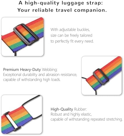 Luggage Straps Bag Bungee Luggage Straps Suitcase Adjustable Belt，Add a Bag Easy to Travel Suitcase Elastic Strap Belt Luggage Accessories(Colorful) - Image 5
