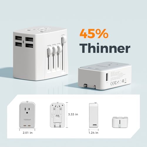 TESSAN Universal Travel Adapter PD 45W, 1 Pack - Image 6