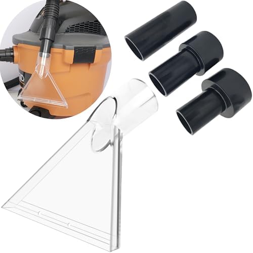 Happy Tree Universal Fits All Shop Vacs Large 7-1/2" Clear Extraction Head with 2-1/2" &1-7/8" & 1-1/4" Adapters for Auto Detailing, Shop Vac Extractor Attachment for 1-26 Gallon Wet Vacuum Cleaners by HAPPYTREE