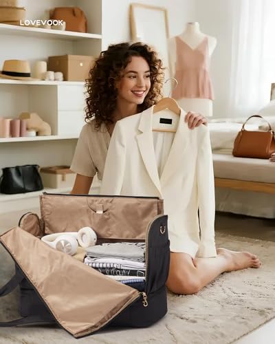 LOVEVOOK Garment Bags for Travel,Convertible Garment Bag for Women with Shoe Pouch,Carry on Duffel Bag with Toiletry Bag, 2 in 1 Hanging Suitcase Suit Bag,Waterproof Weekender Bags for Business Trip - Image 2