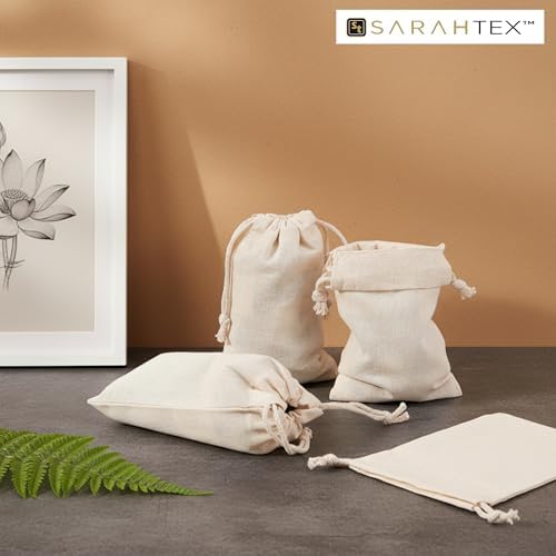 4" x 6" Premium 100% Cotton Drawstring Pouches, 24 Pack, 140 GSM Reusable Gift Sacks for Jewelry, Soap, Candles, Wedding & Party Favors, Small Storage Organizers, Eco-Friendly Packaging - Image 2