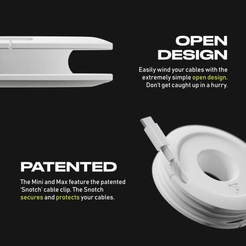 Side Winder Mini and Max Headphone, Earbud and Charging Cable Winder and Organizer Perfect for Wrapping Earbuds and Cords for Travel and Organization 4-Pack (White, Max) - Image 4