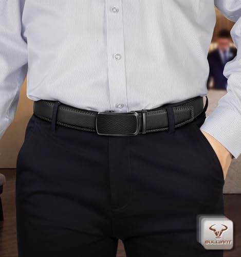 BULLIANT Men's Ratchet Leather Belt Trimmable 2Pack 1 3/8"-Gift Boxed - Image 5