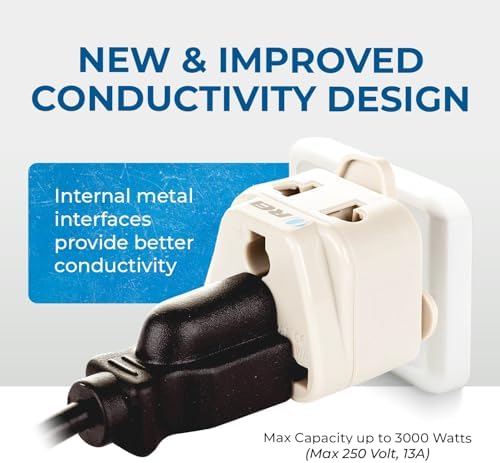 OREI USA to South Africa, Botswana, Namibia & More (Type M) Travel Adapter Plug - 2 in 1 - CE Certified - RoHS Compliant - 4 Pack - White Color (DB-10L-4PK) - Image 7