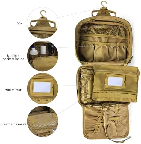 Hanging Toiletry Bag for Men,Men's Travel Essential,Travel Dopp Kit - Image 3