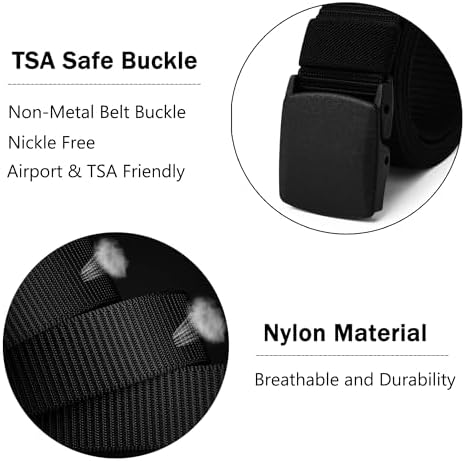 Mile High Life | Nylon Web Belt | Outdoor Military Belt | TSA Safe Buckle Plastic/Metal - Image 4