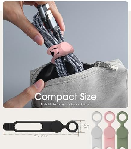 3 Inch Reusable Cable Ties, Silicone Cord Organizer, 24Pcs-Multi - Image 2
