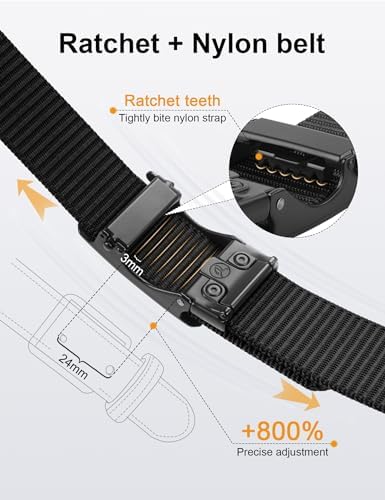 JUKMO Men's 1.5" Nylon Ratchet Casual Belt for Jeans - Image 2