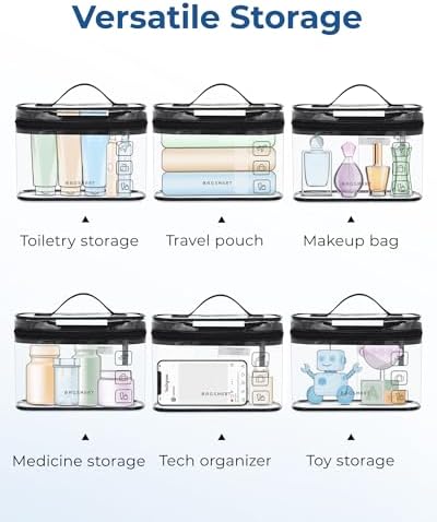 BAGSMART TSA Approved Toiletry Bag, 2 Pack Clear Makeup Cosmetic Bag Organizer, Quart Size Travel Bag for Toiletries, Carry-on Travel Accessories Essentials, Purple-2pcs - Image 5