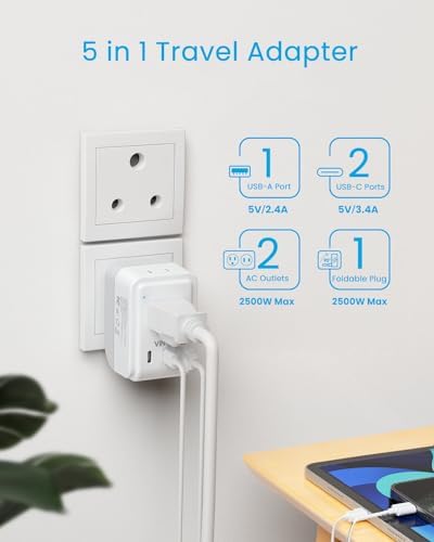 VINTAR US to India Plug Adapter, Foldable India Power Adapter, 2 Pack - Image 4