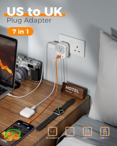 TESSAN UK Adapters for Travel 3 Pack, Type G Plug Adapter - Image 4