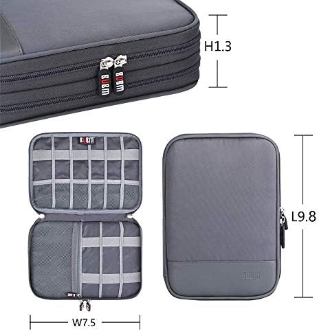 Electronic Cable Organizer Bag - Portable Travel Double Layers Electronic Digital Accessories Storage Pouch Bags for SD Card Case, USB Flash Drive,Charging Cords, USB Charger, Mini Tablet - Image 4
