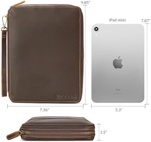 Polare Full Grain Leather Travel Cable Organizer Case Electronics Accessories Carry Bag with YKK Zippers Tech Storage Bag for Cables, Power Bank, USB, SD Card, Travel Essentials - Image 4