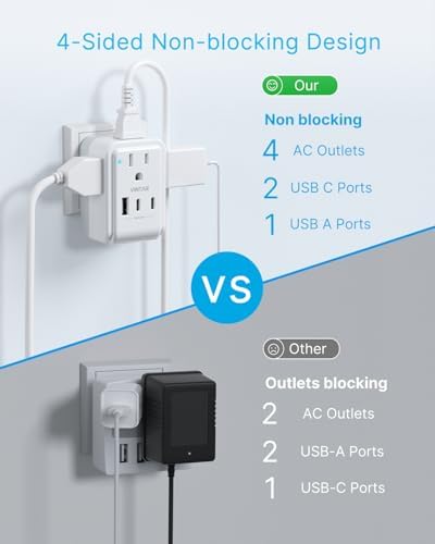 VINTAR Brazil Power Adapter 1 Pack, Foldable US to Brazil Travel Adaptor - Image 5