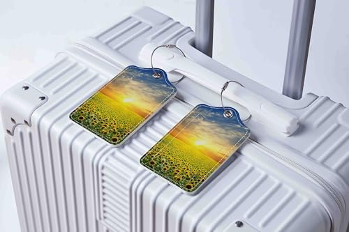 Chelmon 2 Pack Cute PU Leather Luggage Tags for Suitcases,Travel Essentials - Image 6