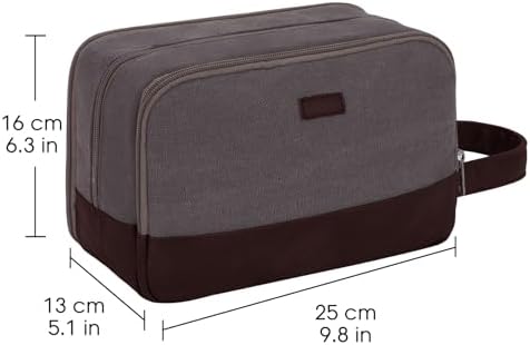 WANDF Travel Toiletry Bag for Men, Canvas Shaving Dopp Kit - Image 7