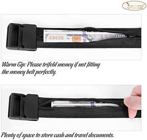 Travel Security Money Belt with Hidden Money Pocket - Cashsafe Anti-Theft Wallet Unisex Nickel free Nylon Belt by JASGOOD - Image 3