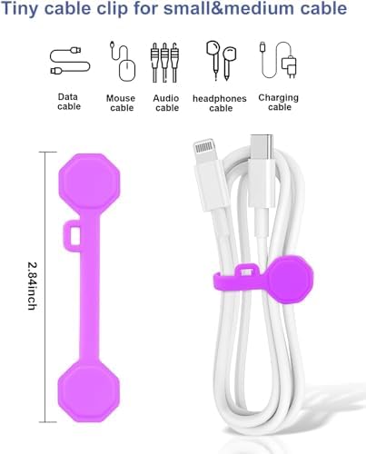 6 PCS Silicone Magnetic Cable Ties, Reusable cord Organizer clips - Image 3