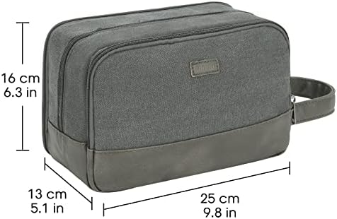 WANDF Travel Toiletry Bag for Men, Canvas Shaving Dopp Kit - Image 5