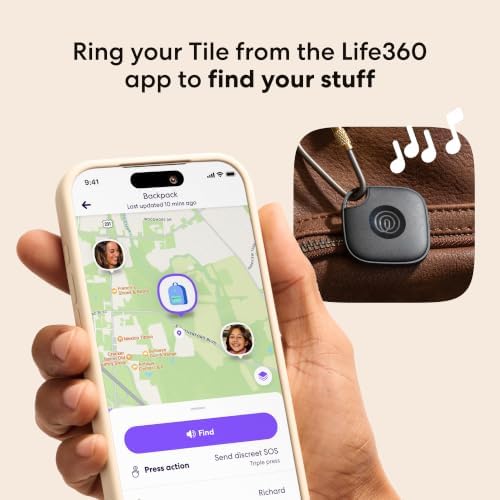 Life360 Tile - Bluetooth Tracker, Keys Finder and Item Locator for Keys, Bags and More. Phone Finder. Both iOS and Android Compatible. 2-Pack (Black/White) - Image 3
