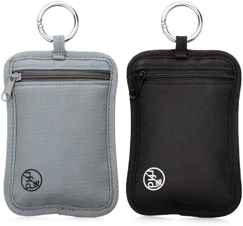 Paterr 2 Pcs Rfid Protected Stash Pouch Clip on Anti Theft Belt Wallet Travel Money purse Minimalist Keychain Organizer Pouches Bra Wallet Undergarment for ID Cards Cash Women Men by Paterr