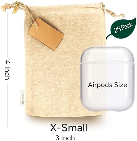 LEAFICO Reusable Cotton Bags - X-Small 3x4 25 Pack - Cloth Gift Bags with Drawstrings for Jewelry, Home Supplies, Makeup,DIY, Wedding, Party Favors - Muslin Fabric Pouches - Image 2