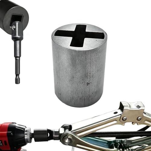 Universal Jack Socket Adapter for Hand Drill, Scissor Jack Drill Adapter for Car, with a 1/2 in Socket Adapter Bit by Unknown