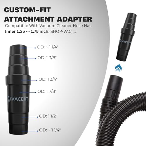 Universal Vacuum Hose Adapter Kit Reducer Attachment Set Converter from 1 1/2 inch to 1 1/4 inch from 1 3/8 inch to 1 1/4 inch Dust Hose Port Adapter ; 2-1/4 Inch to 1-1/4 Inch to 1-3/8'' - Image 5