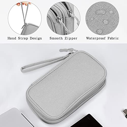 Skycase Electronic Organizer Travel Case - Waterproof Travel Cord Pouches for Organization, Cable Organizer, All-in-One Double Layers Storage Bag for Accessories, Charger, Cable, Grey- Medium - Image 4