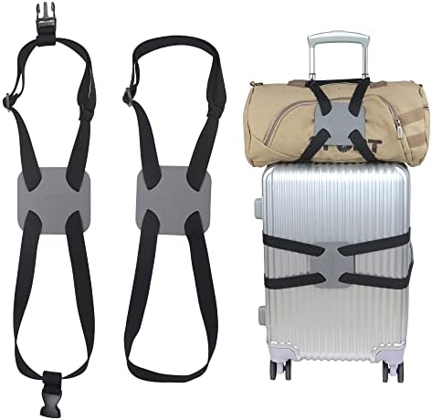 Luggage Bungee Strap，Luggage Straps Bag Bungees for Add a Bag Easy to Travel Suitcase Elastic Strap Belt（2-Pack-Grey） - Image 5