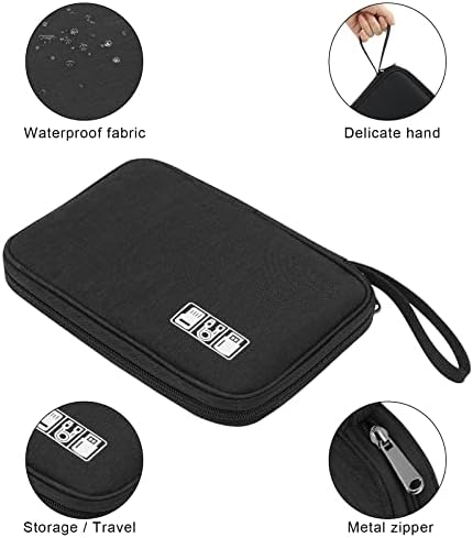 Electronic Organizer Travel Universal Cable Organizer Electronics Accessories Bag for Cable, Charger, Phone, USB, SD Card,1Pack - Image 6