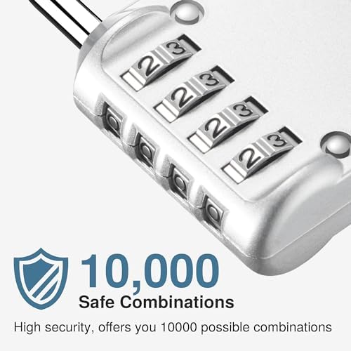 Puroma 2 Pack Combination Lock Locker 4 Digits Combo Padlock Gym Silver - Image 2